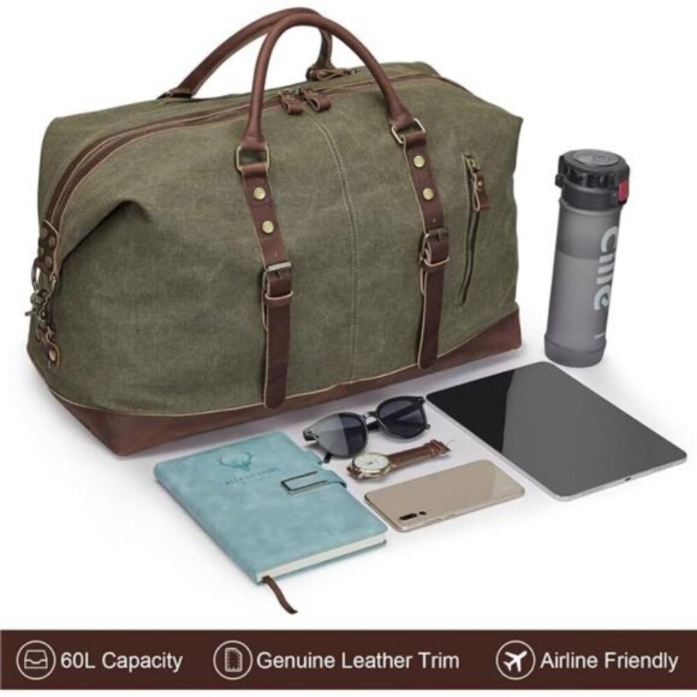 Canvas Duffel Bag for Men - Picture 3 of 7